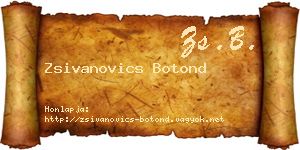 Zsivanovics Botond névjegykártya